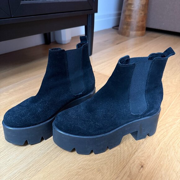 Suede Chelsea Platform Boots - Picture 1 of 5